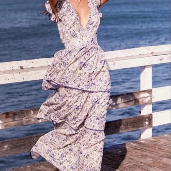 chinese dress ladies Share Your Happiness Latte Brown Toile Maxi Dress – Shop the Mint main image 0